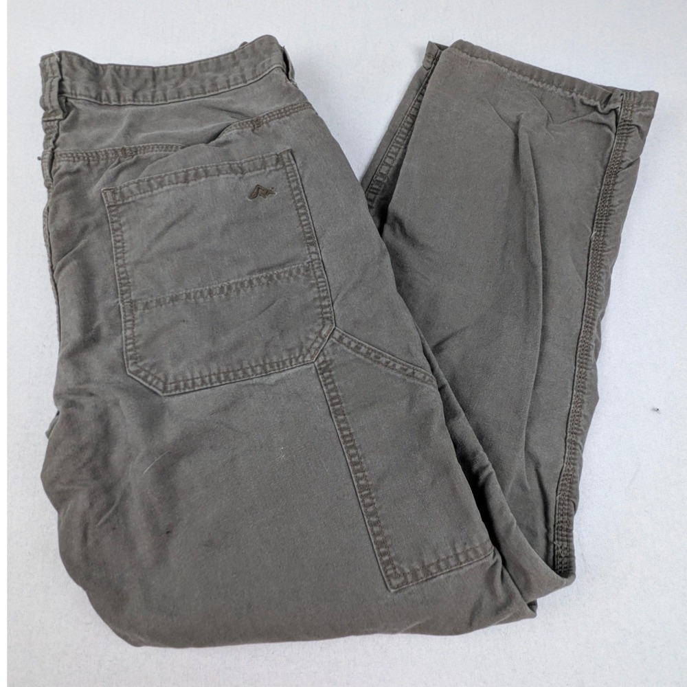 Ridgecut Toughwear Mens 34x32 Gray Canvas Workwear Straight Leg Carpenter Pants